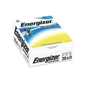 Image of Energizer Advanced D Alkaline Batteries Pack of 20 Batteries