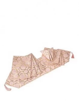 Image of Pink And Gold 9 Piece Table Linen Set