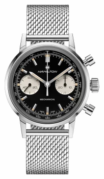 Image of Hamilton IntraMatic Chronograph Black Dial Steel Mesh Watch