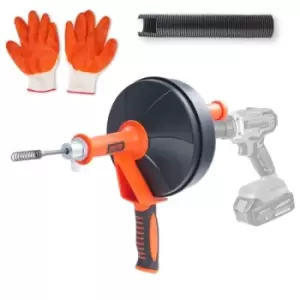 Image of VEVOR Drain Auger 25ft 1/4in Drum Plumbing Drain Snake Clog Remover Manual-feed