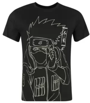 image of Naruto Shippuden - Kakashi Line Art T-Shirt black