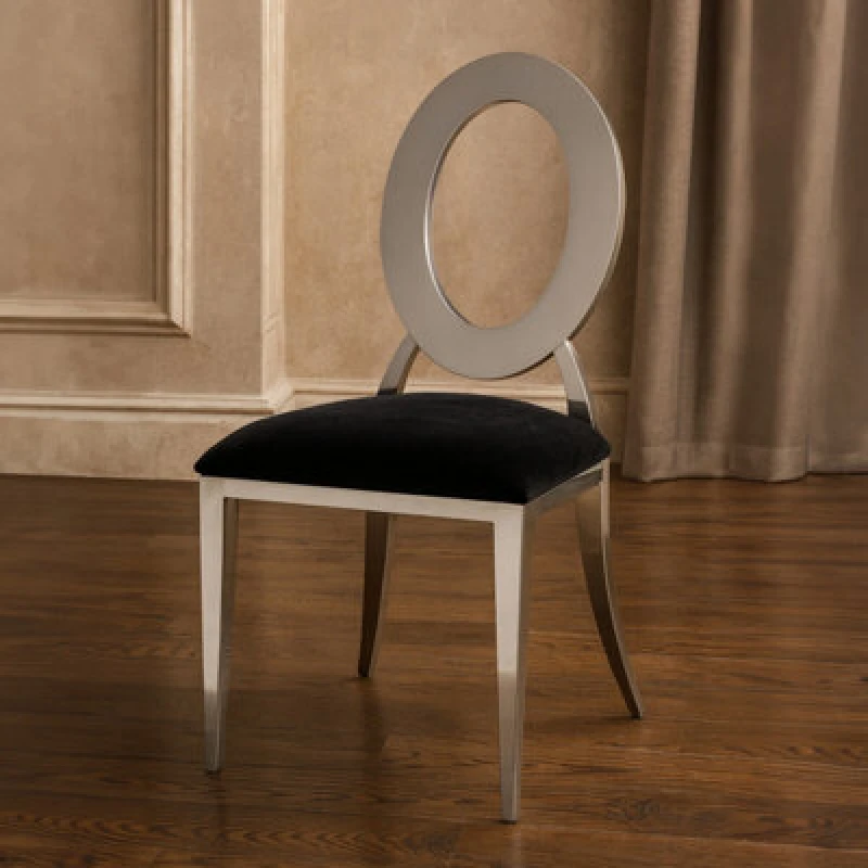 Image of Premier Housewares Interiors by Premier Sarita Stackable Oval Dining Chair Silver