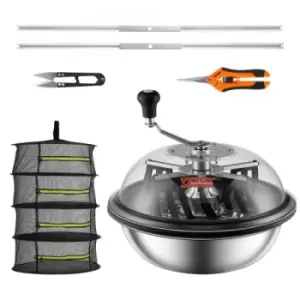 Image of VEVOR Leaf Bowl Trimmer, 16'' Trimmer Bowl, Manual Bud Trimmer with Stainless-Steel Blades for Twisted Spin Cut, Clear Visibility Dome, Foldable Herb