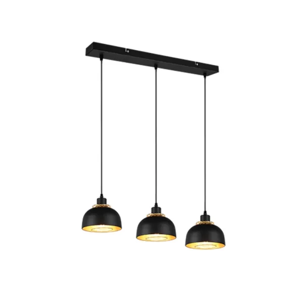 image of Punch Modern 3 Light Bar Pendant Ceiling Light Black Matt