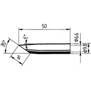 image of Ersa 0832GDLF Soldering tip Bevelled Tip size 14mm Content