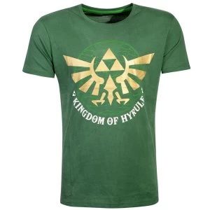 Image of Nintendo - Golden Kingdom Of Hyrule Mens Large T-Shirt - Green