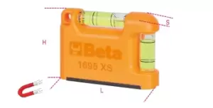 image of Beta Tools 1695XS Magnetic Pocket Spirit Level 016950250