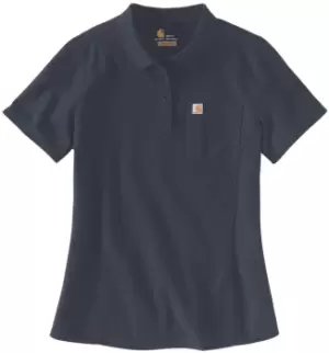 Image of Carhartt Short Sleeve Ladies Polo Shirt, blue, Size L for Women, blue, Size L for Women