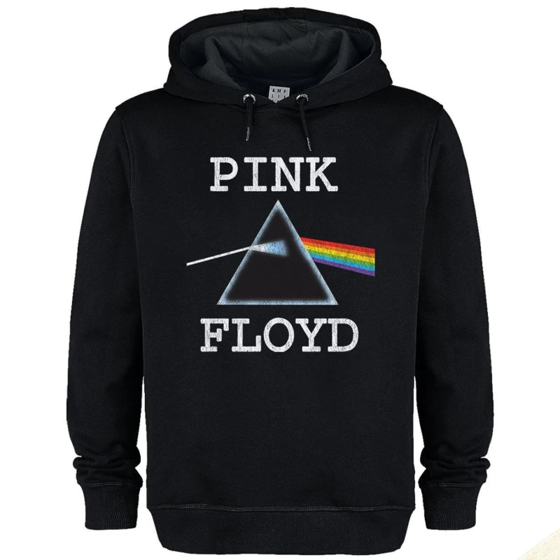 Image of Amplified Mens Dark Side Of The Moon Pink Floyd Hoodie in Black Size: Large Black Male L