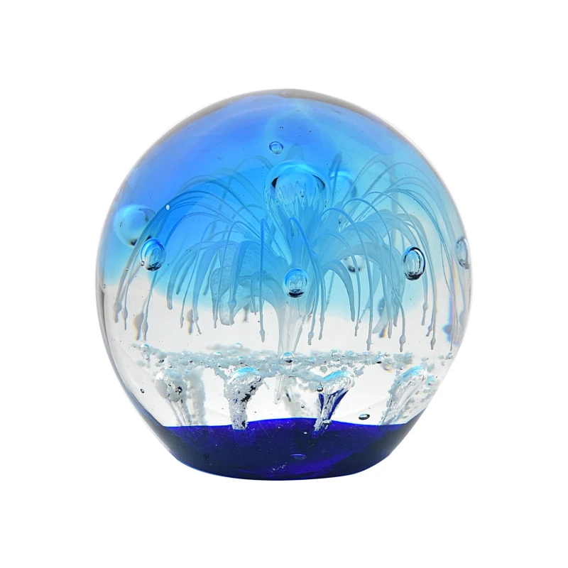 Image of Objets d'Art Glass Ornament - Water Splash Paperweight Multi