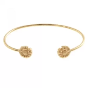 image of 3D Daisy Open Ended Gold Bangle