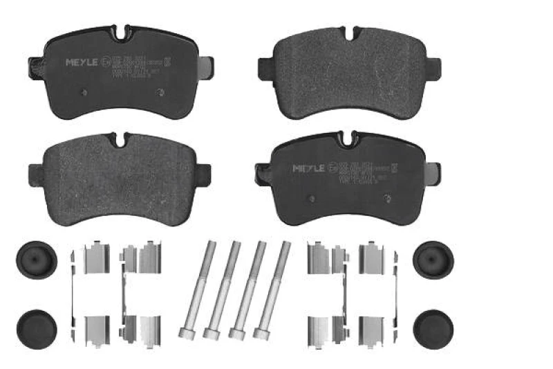 Image of MEYLE 025 292 3221 Brake pad set Rear Axle, excl. wear warning contact, Original Quality, with anti-squeak plate Brake Pad Set,disc brake (402)