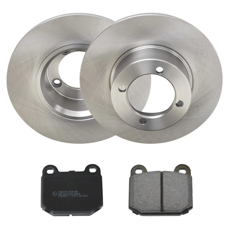 Image of RIDEX 3405B1918 Brake disc and pads set Front Axle, Brake Disc Type: Solid, excl. wear warning contact Brake Set,disc brakes (3405)