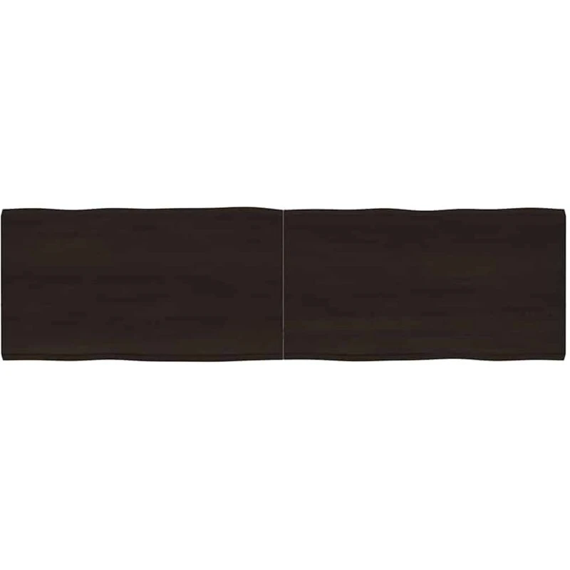 Image of Vidaxl Table Top Dark Brown 180X50X(2-4) Cm Treated Solid Wood Live Edge, Brown 364042