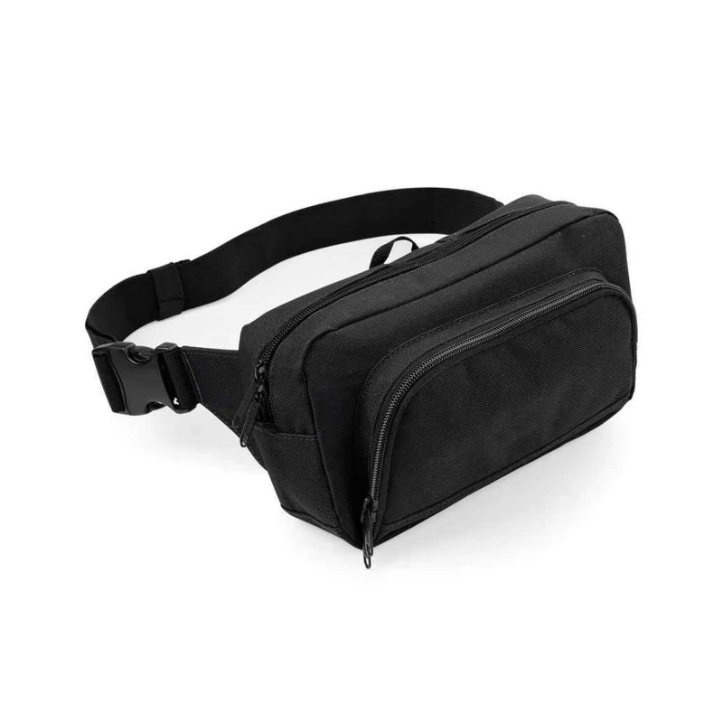 Image of Bagbase Polyester Waist Bag in Black Unisex One Size