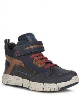 Image of Geox Boys Flexyper Boot - Navy Red, Navy/Red, Size 4 Older
