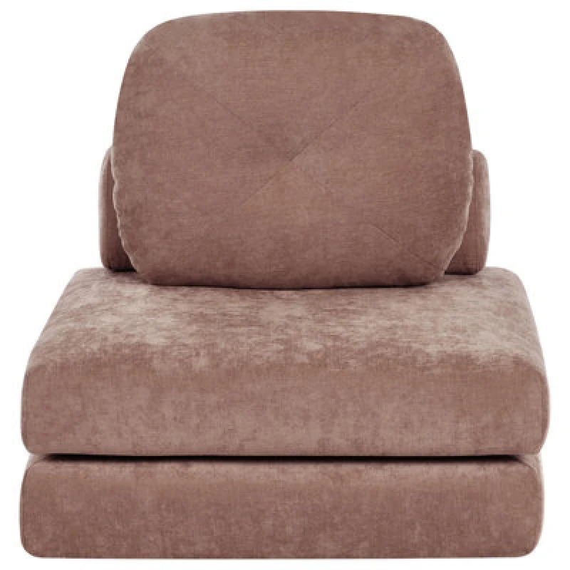 Image of Beliani Single Sofa Bed Olden Chenille Brown