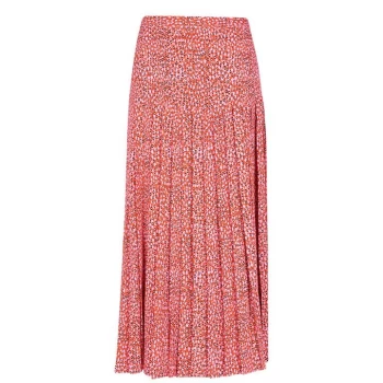 Image of Ted Baker Zandi Print Pleated Skirt - Brt Pink