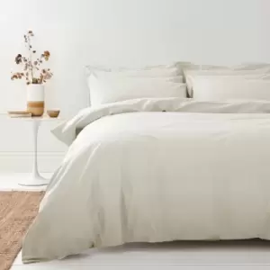 image of Bianca 100% Organic Cotton 200 Thread Count Duvet Cover Set, Natural, Double