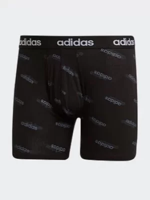 Image of adidas Essentials Logo Boxer Briefs Two-pack, Black Size M Men