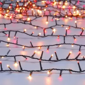 Image of Festive Indoor & Outdoor 9ft Christmas Tree Sparkle Lights 2000 Red & Warm White LEDs