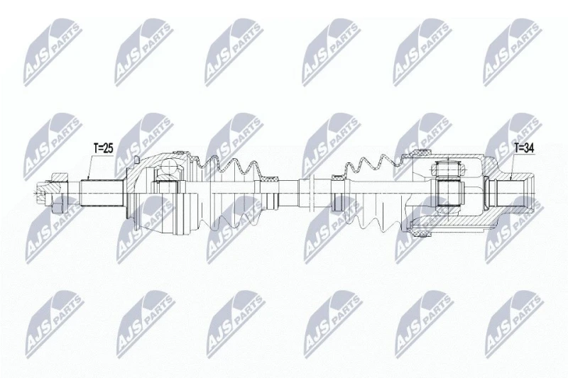 Image of NTY NPW-PL-061 Drive shaft Manual Transmission, Front Axle Right Drive Shaft (13)