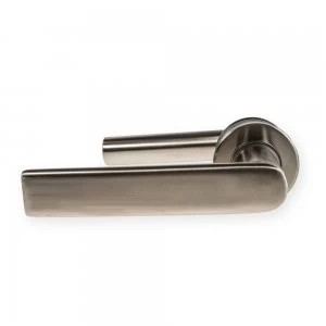 image of LocksOnline Sandrine Stainless Steel Door Lever Handle on Rose