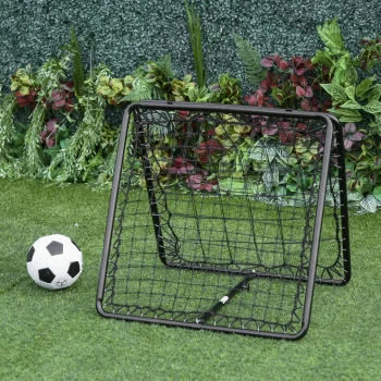 Image of HOMCOM Angle Adjustable Rebounde Training Set Football, Baseball, Basketball w/ All Weather Double Layer Net , Black