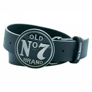 Image of JACK DANIEL'S Classic Old No. 7 Circular Black Belt Buckle, Large Leather Belt