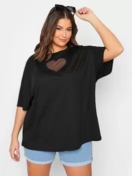 Image of Yours Hear Cut Out Tee Black, Size 18, Women