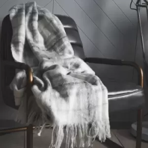 Image of Gallery Direct Check Mohair Throw Grey