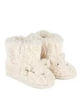 Image of TOTES Unisex Velcro Construction Polar Bear Bootie - Natural, Size 18-24 Months