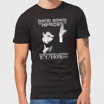 Image of David Bowie Heroes Earls Court Mens T-Shirt - Black - 3XL - Black