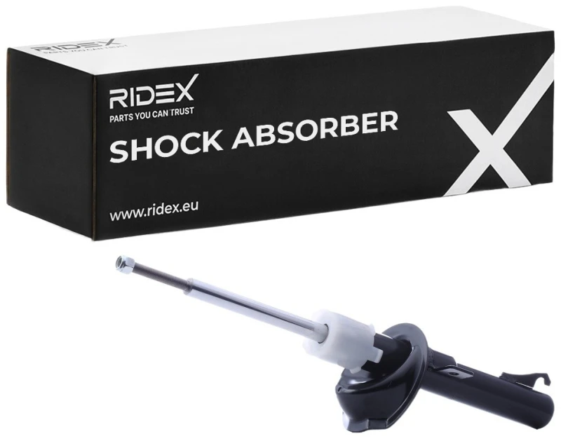 Image of RIDEX 854S1314 Shock absorber Front Axle, Gas Pressure, Twin-Tube, Suspension Strut, Top pin Shock Absorber (854)