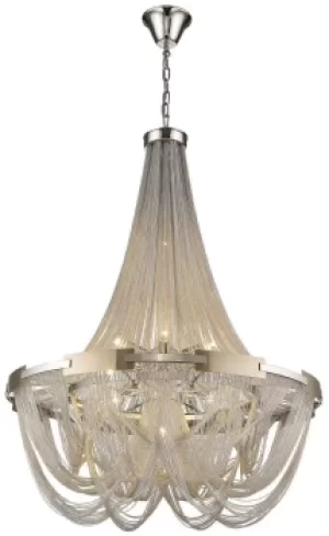 Image of Spring 6 Light Chandelier Silver Finish, E14