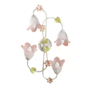 Image of D'Oro Multi Arm Semi Flush Ceiling Lamp, Glass Shades, 4x E14