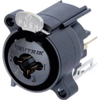 Image of XLR connector Sleeve socket straight pins Number of pins 3 Black Neutrik NCJ6FA V