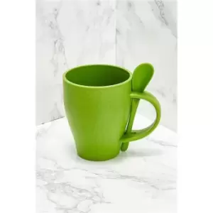 Image of I Saw It First Green Mug With Spoon Bamboo Fibre - Green