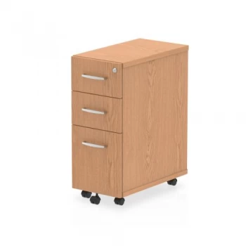 Image of Trexus Tall Narrow Mobile Pedestal 300x550x695mm Oak Ref I001661