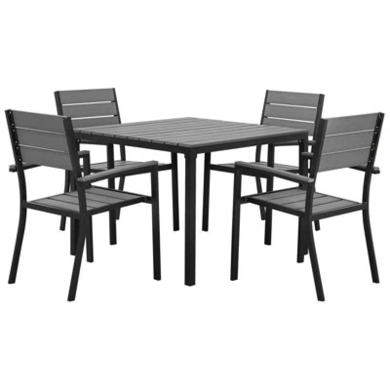 Image of Beliani Garden Dining Set 4 Seater Prato Grey