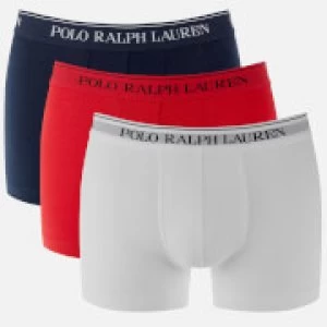 Image of Polo Ralph Lauren Mens 3 Pack Classic Trunk Boxers - Red/White/Navy - L
