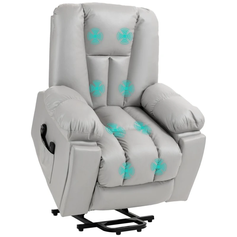 Image of HOMCOM Riser And Recliner Chair For Elderly, Charcoal Grey 713-159V70CG