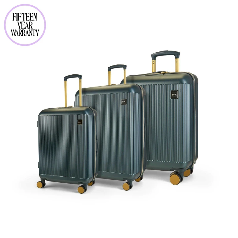 Image of Rock Rock Aria Suitcases Green with Gold Green With Gold unisex Cabin