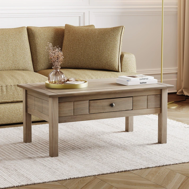 Image of Lassic Vida Designs Panama 1 Drawer Coffee Table Oak unisex 1 Drawer