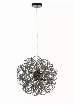 Image of Cassidy Ceiling Pendant Spherical Interwinding Aluminium 6 Light G9 Black
