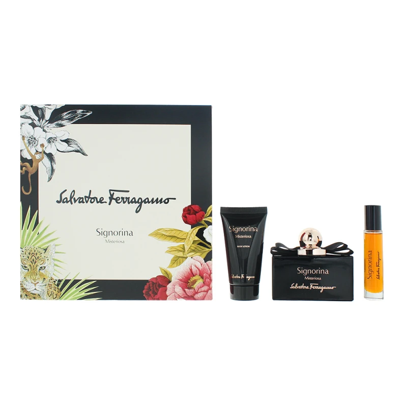 Image of Salvatore Ferragamo Signorina Misteriosa 3 Piece Gift Set: Eau de Parfum 100ml - Eau de Parfum 10ml - Body Lotion 50ml