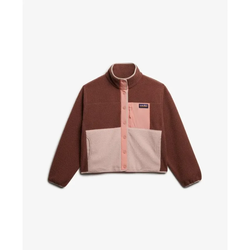 Image of Superdry Womens fleece Superdry Colour Block Marron Female 2XL