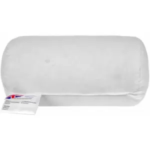 Image of HOMESCAPES Duck Feather Bolster Cushion 30 x 18cm (12 x 7") - White