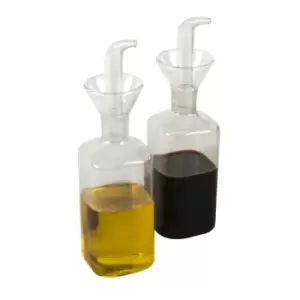 image of Oil and Vinegar Glass Dispenser Bottle 250ml - Set of 2 M&amp;W