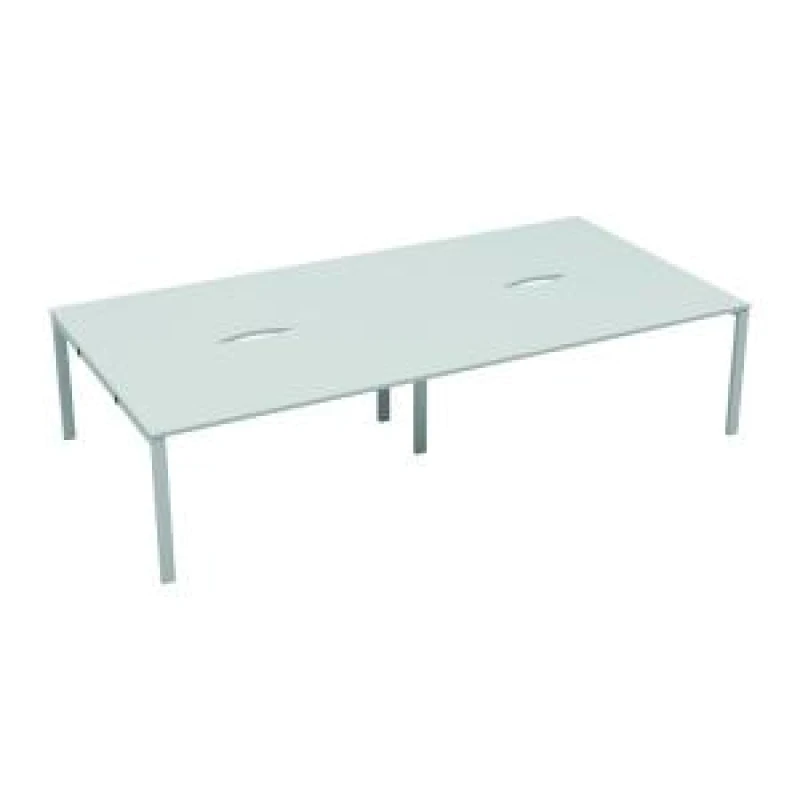 Image of Jemini 4 Person Bench Desk 2400x1600x730mm White/White KF808756